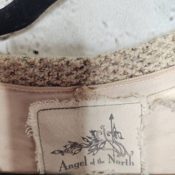 Angel of the North Envalira Wool Blend Tweed Blazer Jacket Beige Size Small - Picture 9 of 12